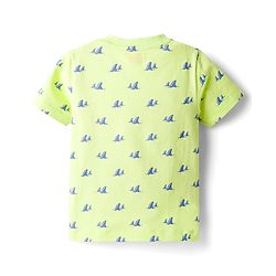 Babyhug Cotton Knit Half Sleeves Sea Life Printed Co-Ords T-Shirt & Shorts Night Suit - Lime Green
