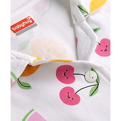 Babyhug 100% Cotton Knit Half Sleeves Tropical Theme Printed Co-Ords Shirt & Shorts Night Suit - White