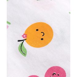 Babyhug 100% Cotton Knit Half Sleeves Tropical Theme Printed Co-Ords Shirt & Shorts Night Suit - White