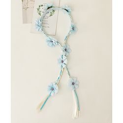 Babyhug Hair Band With Floral Applique - Blue