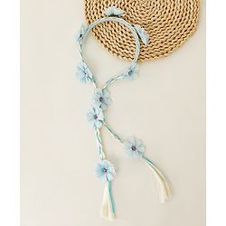 Babyhug Hair Band With Floral Applique - Blue