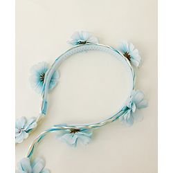 Babyhug Hair Band With Floral Applique - Blue