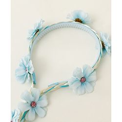 Babyhug Hair Band With Floral Applique - Blue