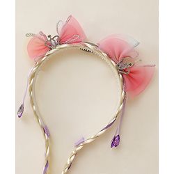 Babyhug Hair Band With Bow Applique Free Size - Pink