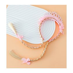 Babyhug Pearl Bead Crown Applique Hair Band - Pink
