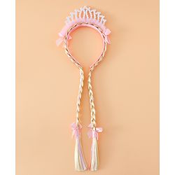 Babyhug Pearl Bead Crown Applique Hair Band - Pink
