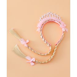 Babyhug Pearl Bead Crown Applique Hair Band - Pink