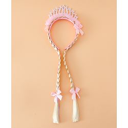 Babyhug Pearl Bead Crown Applique Hair Band - Pink