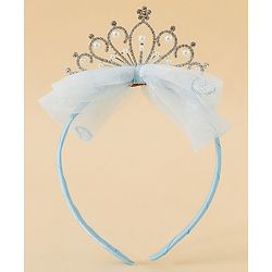 Babyhug Hair Band With Bow and Tiara Applique Free Size - Blue