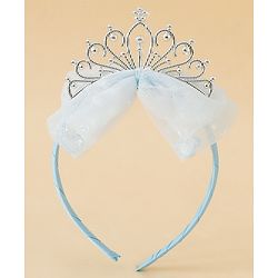 Babyhug Hair Band With Bow and Tiara Applique Free Size - Blue