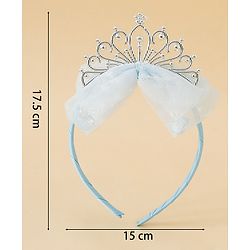 Babyhug Hair Band With Bow and Tiara Applique Free Size - Blue