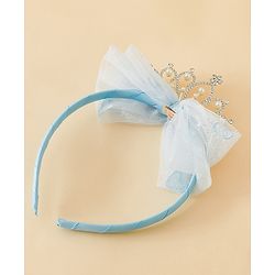 Babyhug Hair Band With Bow and Tiara Applique Free Size - Blue