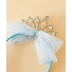 Babyhug Hair Band With Bow and Tiara Applique Free Size - Blue