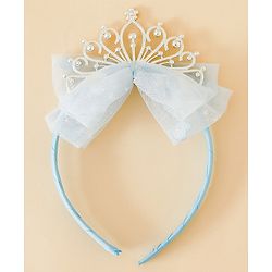 Babyhug Hair Band With Bow and Tiara Applique Free Size - Blue