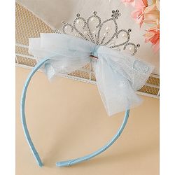 Babyhug Hair Band With Bow and Tiara Applique Free Size - Blue