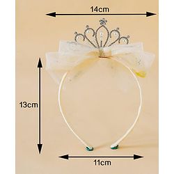 Babyhug Hair Band With Bow and Tiara Applique Free Size - Blue