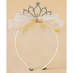 Babyhug Hair Band With Bow and Tiara Applique Free Size - Blue