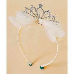 Babyhug Hair Band With Bow and Tiara Applique Free Size - Blue