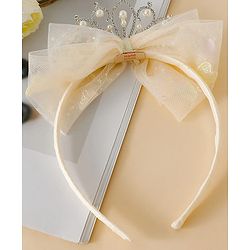 Babyhug Hair Band With Bow and Tiara Applique Free Size - Blue