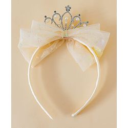 Babyhug Hair Band With Bow and Tiara Applique Free Size - Blue