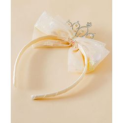 Babyhug Hair Band With Bow and Tiara Applique Free Size - Blue