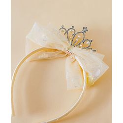 Babyhug Hair Band With Bow and Tiara Applique Free Size - Blue