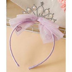 Babyhug Hair Band With Bow and Tiara Applique Free Size - Blue