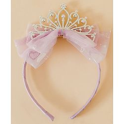 Babyhug Hair Band With Bow and Tiara Applique Free Size - Blue