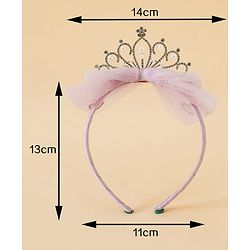 Babyhug Hair Band With Bow and Tiara Applique Free Size - Blue