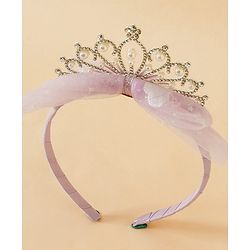 Babyhug Hair Band With Bow and Tiara Applique Free Size - Blue