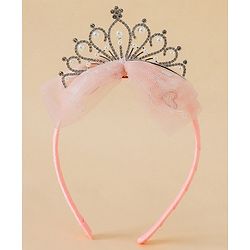 Babyhug Hair Band With Bow and Tiara Applique Free Size - Blue