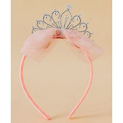 Babyhug Hair Band With Bow and Tiara Applique Free Size - Blue