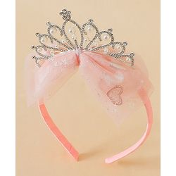 Babyhug Hair Band With Bow and Tiara Applique Free Size - Blue
