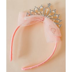Babyhug Hair Band With Bow and Tiara Applique Free Size - Blue