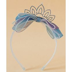 Babyhug Girls Soft Fabric Bow Hairband - Blue