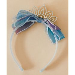 Babyhug Girls Soft Fabric Bow Hairband - Blue