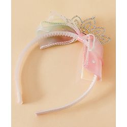 Babyhug Girls Soft Fabric Bow Hairband - Blue