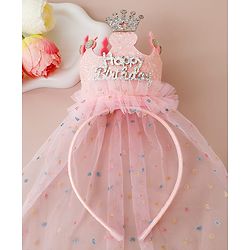 Babyhug Hair Bands With Applique Free Size- Pink