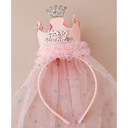 Babyhug Hair Bands With Applique Free Size- Pink