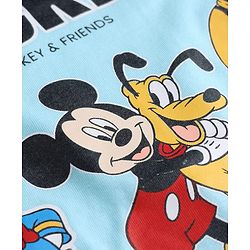 Babyhug Disney Single Jersey Knit Half Sleeve T-shirt With Mickey Mouse Graphics Pack of 2 - Blue & Light Blue