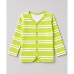 Babyhug 100% Cotton Knit Full Sleeves Animal & Stripe Printed Jhablas Pack of 3 - Green white & Pink