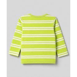 Babyhug 100% Cotton Knit Full Sleeves Animal & Stripe Printed Jhablas Pack of 3 - Green white & Pink