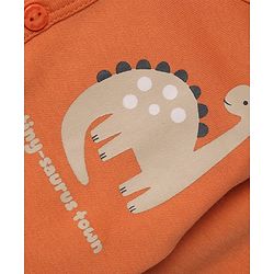 Babyhug 100% Cotton Interlock Knit Full Sleeves Stripe & Dinosaur Printed Jhablas Pack of 3 - Orange Blue & White
