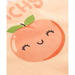 Babyhug 100% Cotton Knit Half Sleeves Tropical Theme Printed T-Shirt & Pyjama Night Suit - Peach