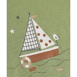 Babyhug 100% Cotton Interlock Knit Full Sleeves Striped Onesies With Boat Print Pack of 3 - White & Green