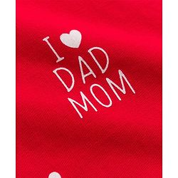 Babyhug 100% Cotton Knit Full Sleeves Text Printed Co-Ords T-Shirt & Pyjama Night Suit - Red