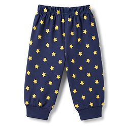 Babyhug Cotton Knit Full Sleeves Lion Printed T-Shirt & Pyjama Night Suit with Glow In Dark Effect - Navy