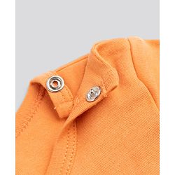Babyhug 100% Cotton Knit Full Sleeves Striped Onesies With Animal & Text Print Pack of 3 - Orange & White