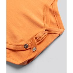 Babyhug 100% Cotton Knit Full Sleeves Striped Onesies With Animal & Text Print Pack of 3 - Orange & White