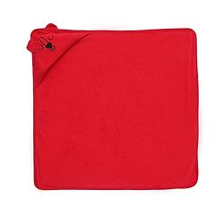 Babyhug Cotton Terry Knit Hooded Towel With Animal Embroidery L 76 x B 76 cm - Red